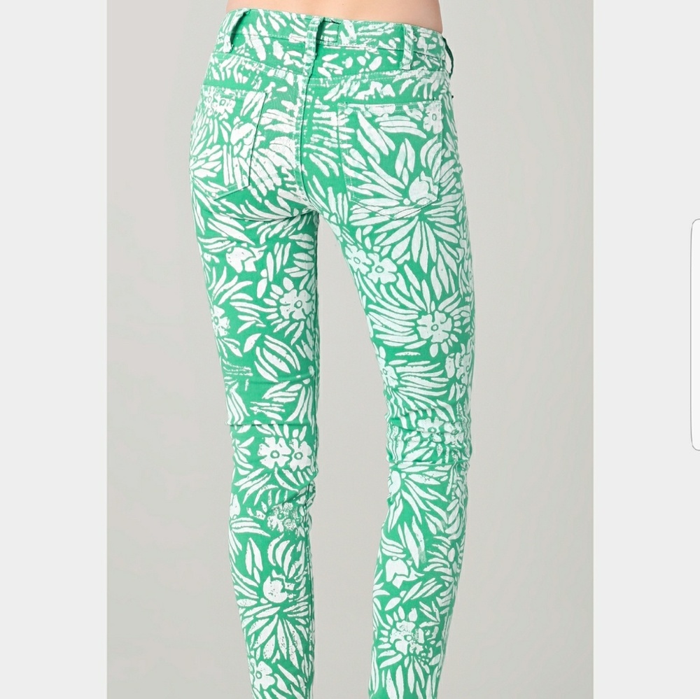 DVF Current Elliott mint print jeans - 28 EUC - Picture 3 of 6